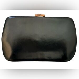 Siso Italian Black Leather Clutch